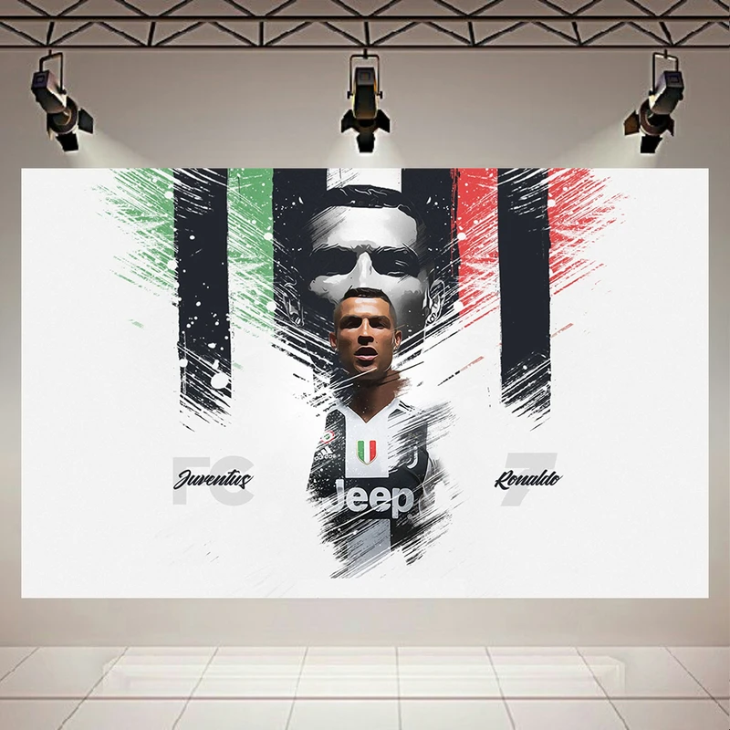 پوستر پارچه ای مدل چرم مخمل طرح کریستیانو رونالدو یوونتوس کد AR3590