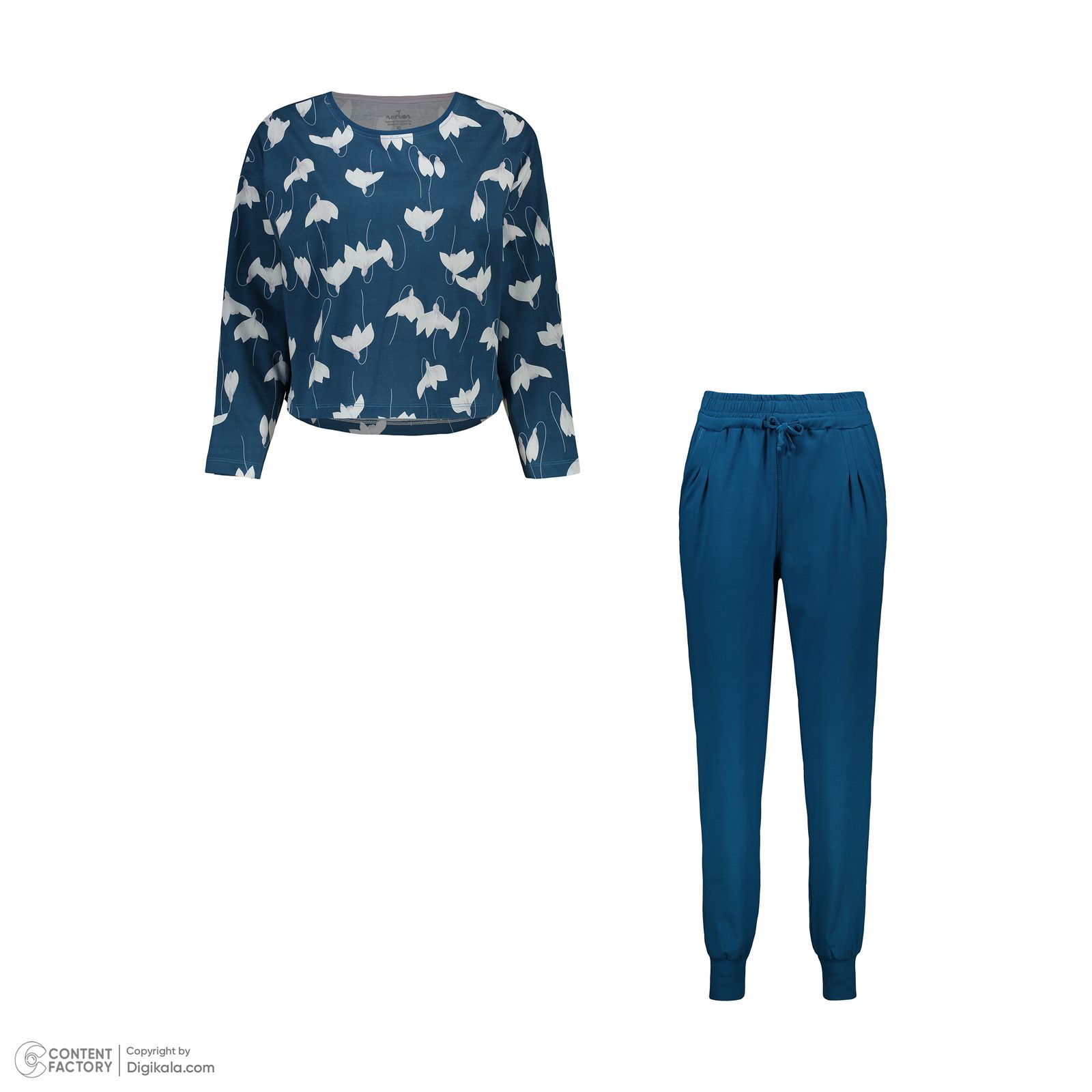 ست کراپ تیشرت آستین بلند و شلوار زنانه ناربن مدل 15211106 - - 8