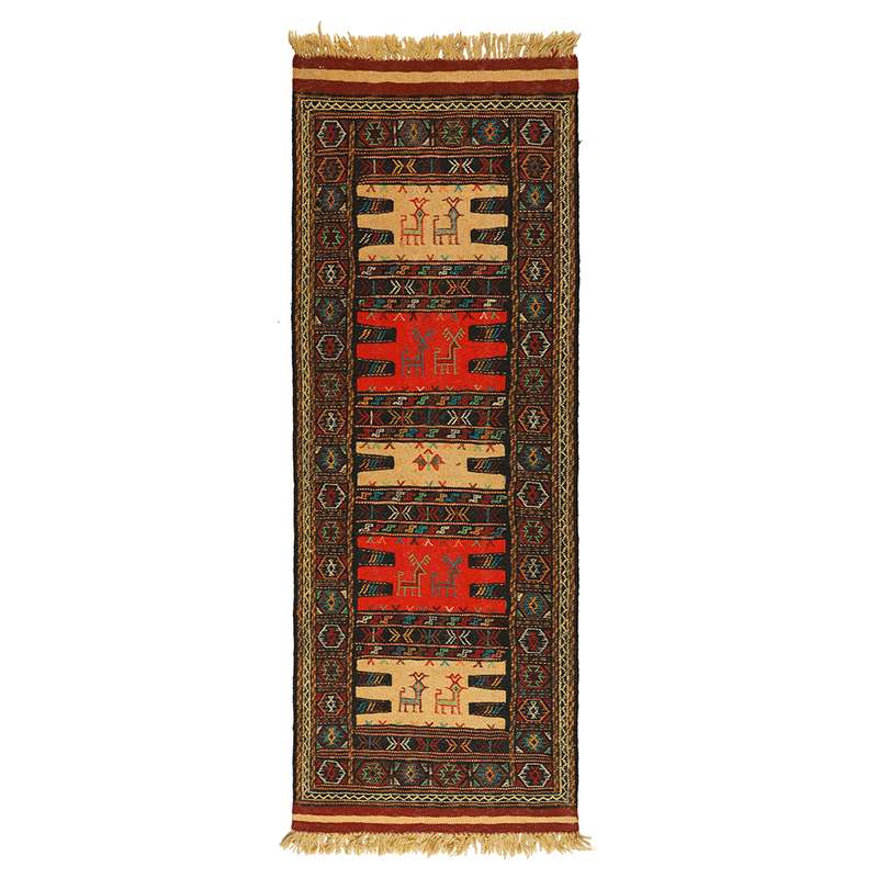 گلیم دستبافت کناره طول 1 متر مدل خراسان کد 1409306