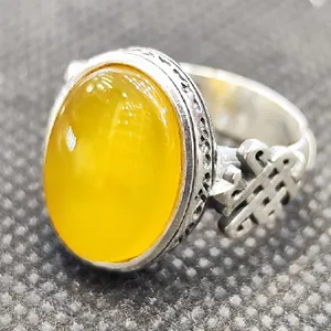 انگشتر نقره مردانه مدل سنگ عقیق شرف الشمس کد 191