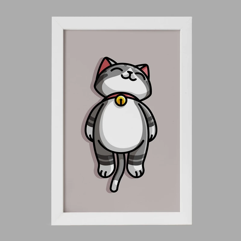 تابلو خندالو مدل حیوانات بامزه گربه کد 28384