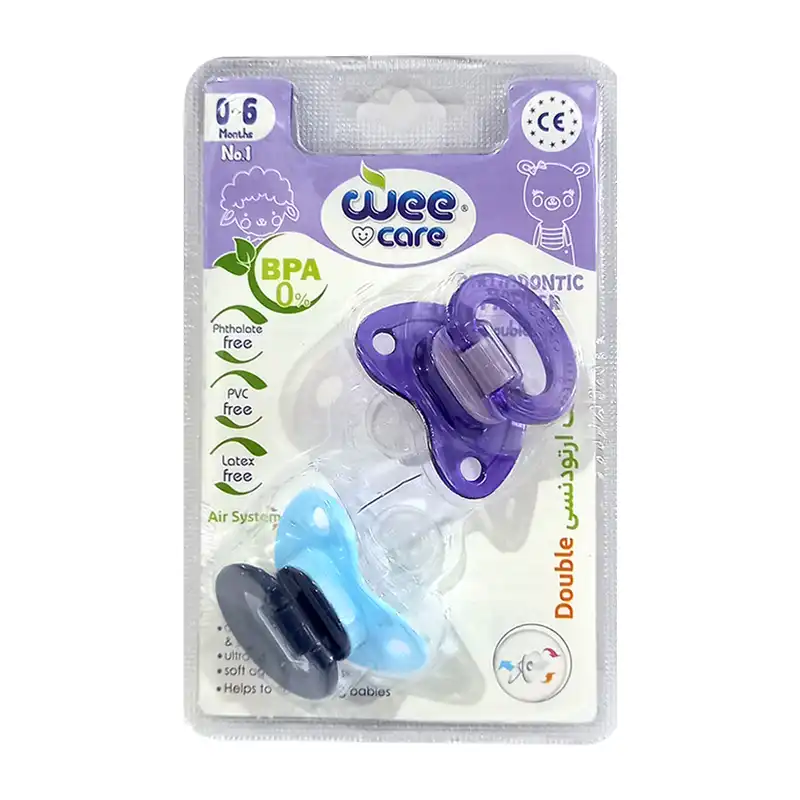 پستانک ارتودنسی وی کر مدل مات و شفاف کد p131 مجموعه 2 عددی