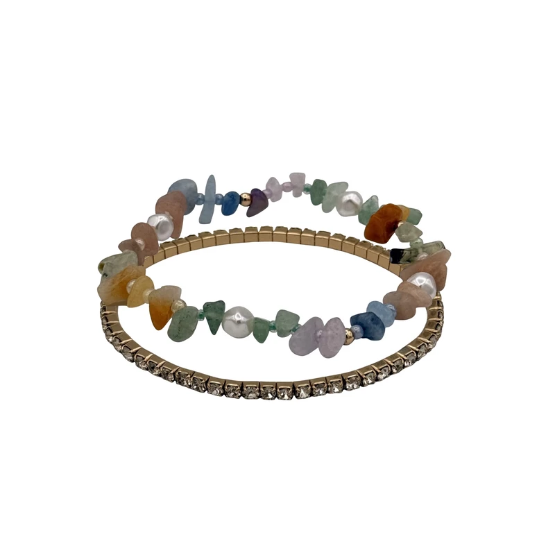 دستبند زنانه آی ام مدل Full stony مجموعه دو عددی