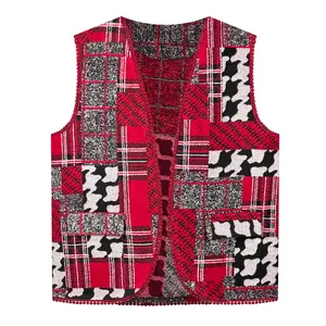 جلیقه زنانه مدل فوتر ترکیبی نوار دوزی کد AK1490