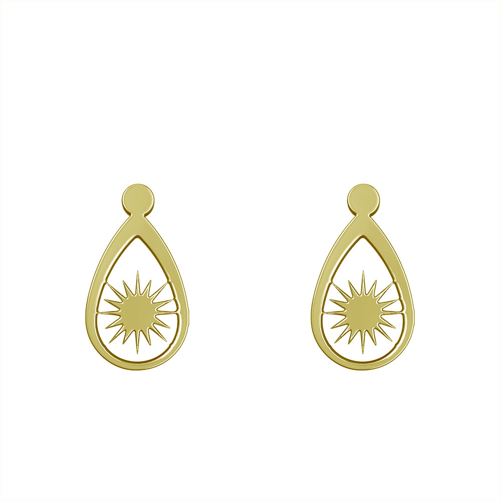 گوشواره طلا 18 عیار زنانه مدوپد مدل خورشید کد GA1-11748