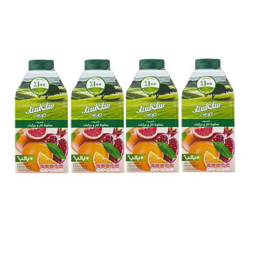 آبمیوه مخلوط انار و مرکبات سان استار - 500 میلی لیتر بسته 4 عددی