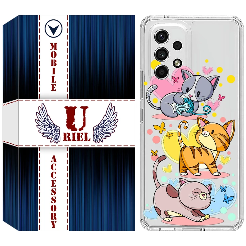 کاور یوریل مدل Clear کد 6 طرح گربه مناسب برای گوشی موبایل سامسونگ Galaxy A23 4G