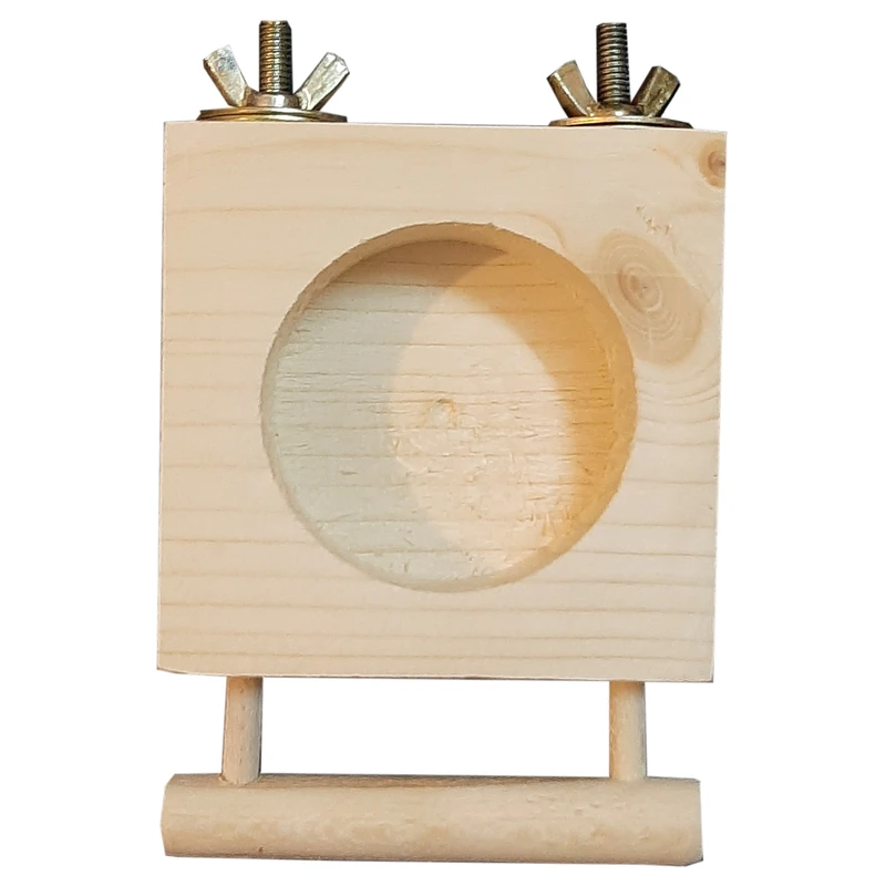 ظرف غذای پرندگان مدل دانخوری چوبی یک حفره