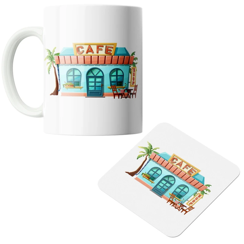 ماگ پاد آفرین مدل کافه کد DKC376 به همراه زیر لیوانی