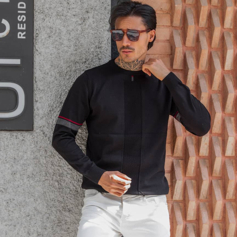 پلیور مردانه مدل یقه گرد رنگ مشکی