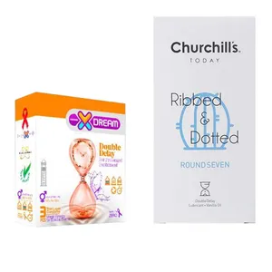 کاندوم چرچیلز مدل Round Seven بسته 12 عددی به همراه کاندوم ایکس دریم مدل Double Delay بسته 3 عددی