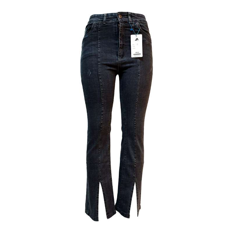 شلوار جین زنانه مدل بوت کات رنگ خاکستری