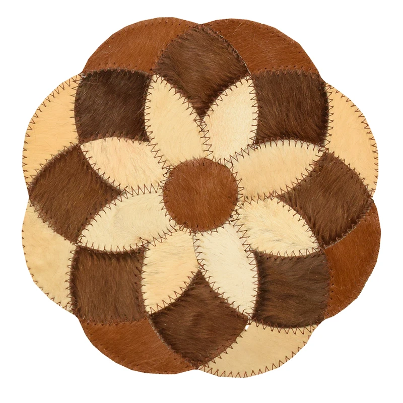 رومیزی کلاژ چرم و پوست مدل گل کد 0037