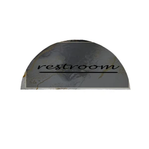 پادری مدل نیم دایره طرح Restroom کد 8696 سایز 90×45 سانتی متر