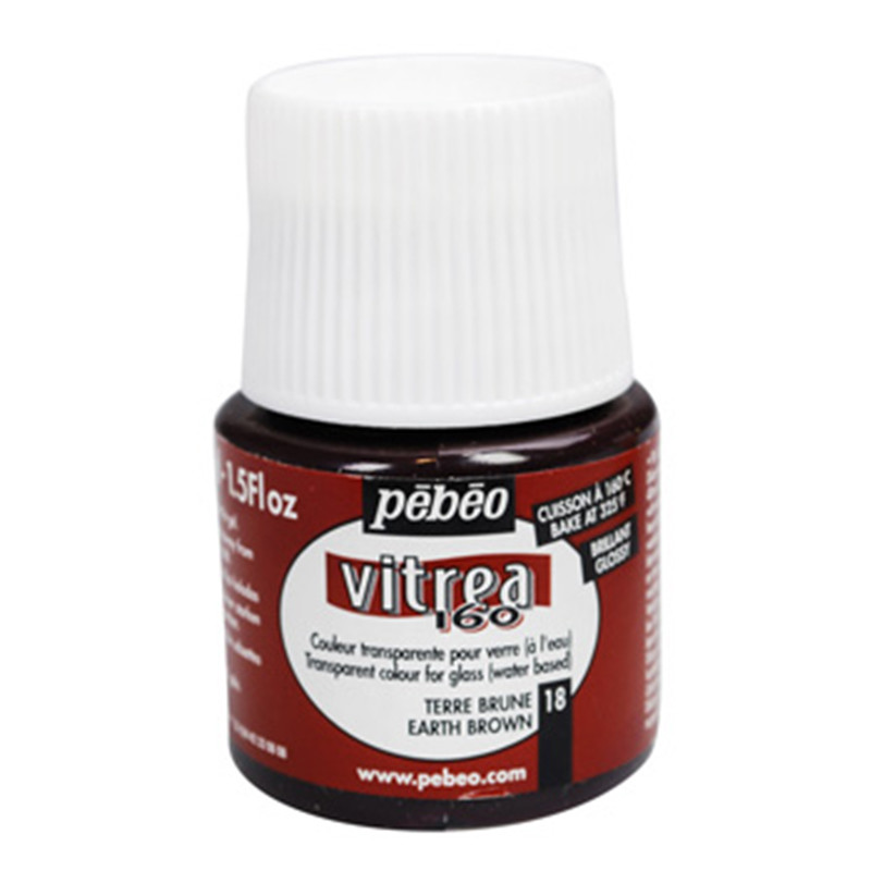 رنگ شیشه پ ب او مدل Vitrea 160 EarthBrown 18 حجم 45 میلی لیتر