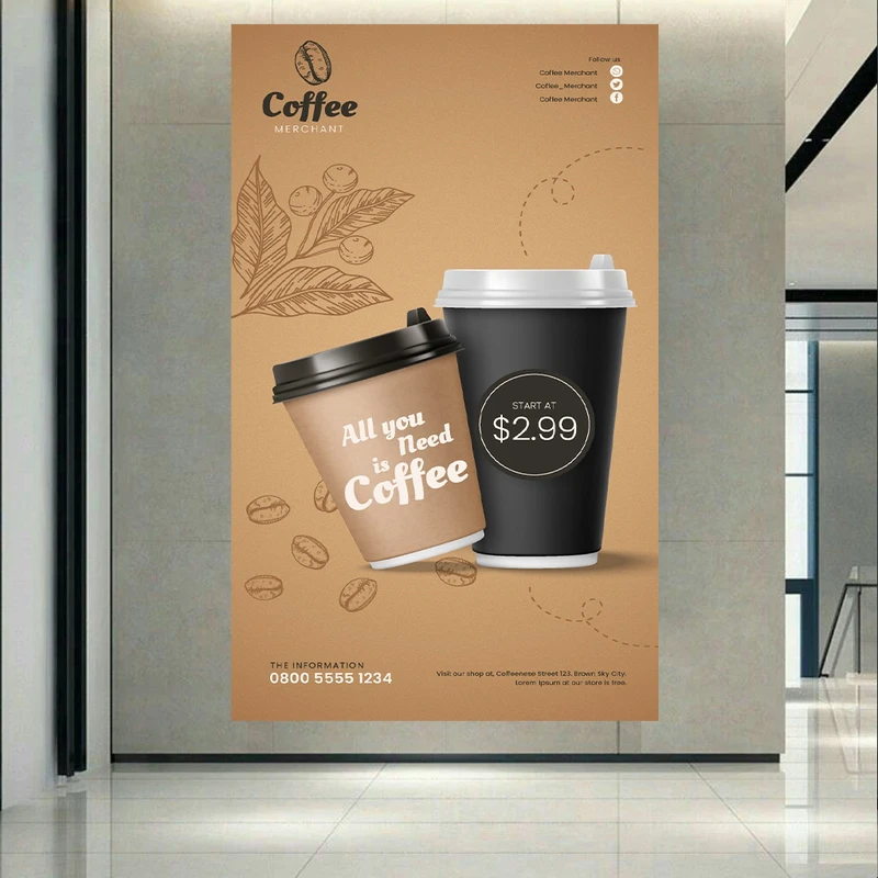 پوستر طرح مخمل coffee time1 کد AR302995