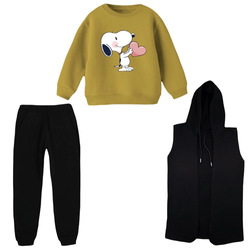 ست 3 تکه لباس راحتی بچگانه مدل اسنوپی کد ۴۷  