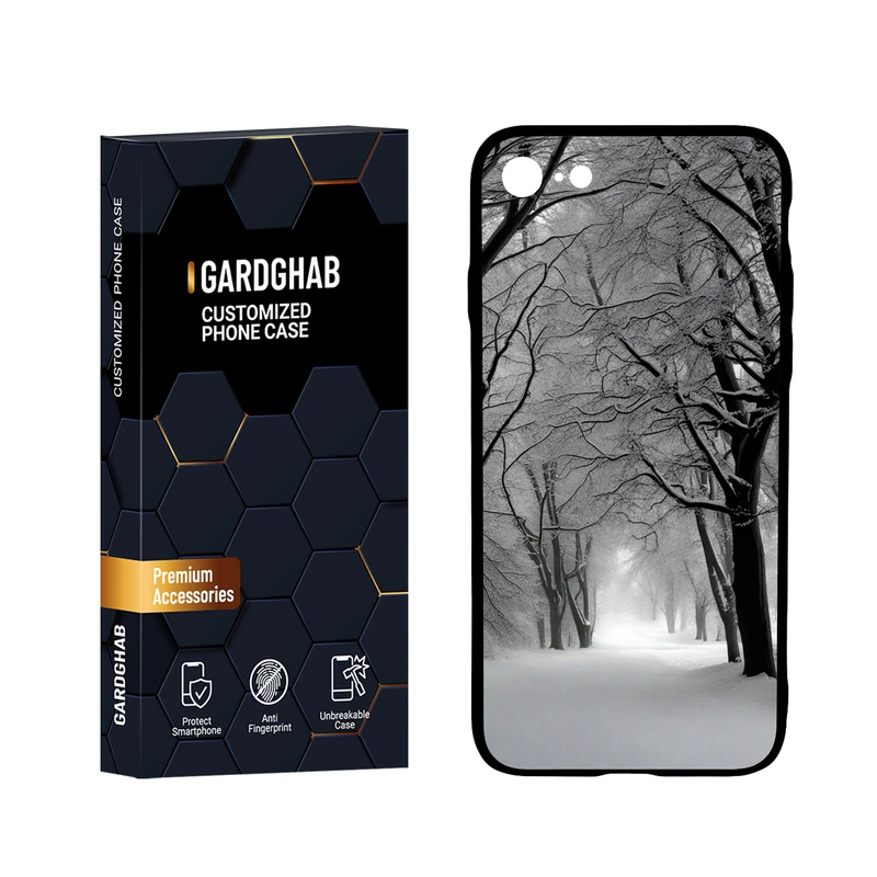  کاور گارد قاب مدل پشت گلس طبیعت مناسب برای گوشی موبایل اپل iPhone 7 / 8 / SE 2020 / SE 2022