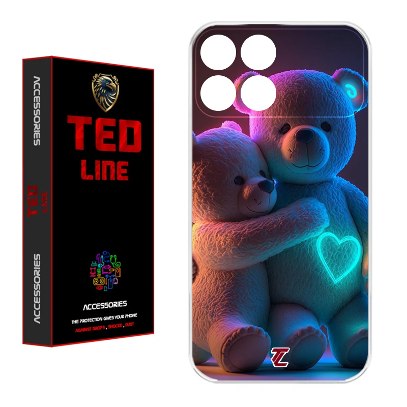 کاور تد لاین طرح خرس عاشق کد 1112 مناسب برای گوشی موبایل شیائومی Poco X6 Pro