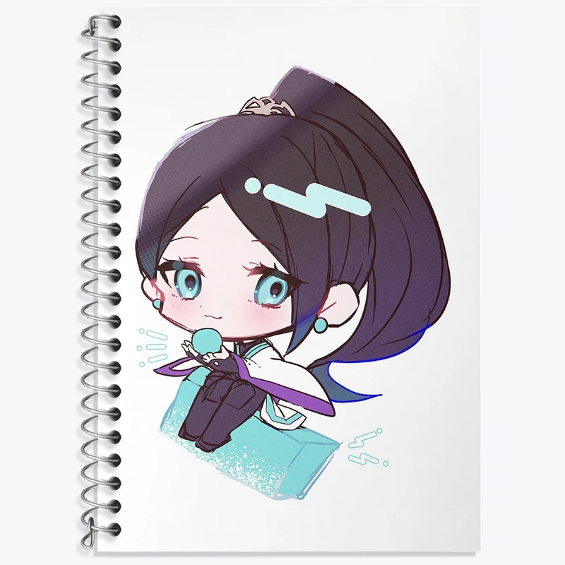 دفتر زبان 50 برگ خندالو مدل سه خط طرح بازی ولورانت (Valorant) کد 33054