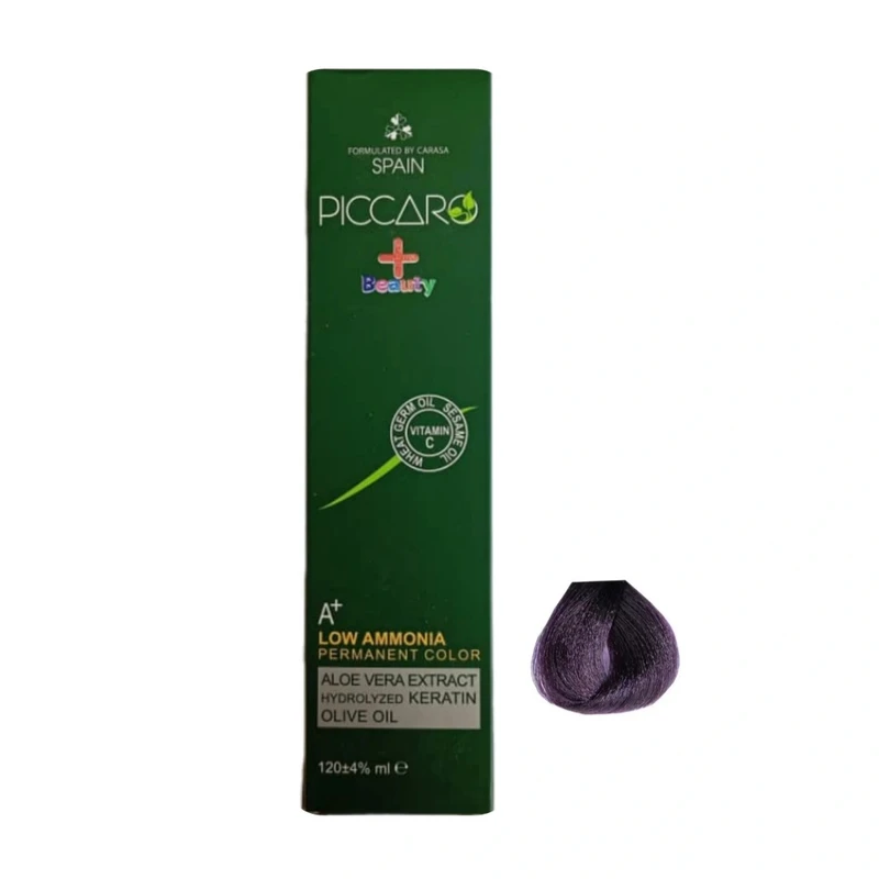 رنگ مو پیکارو شماره 4.20 مدل پلاس بیوتی حجم 124 میلی لیتر رنگ شرابی بادمجانی تیره