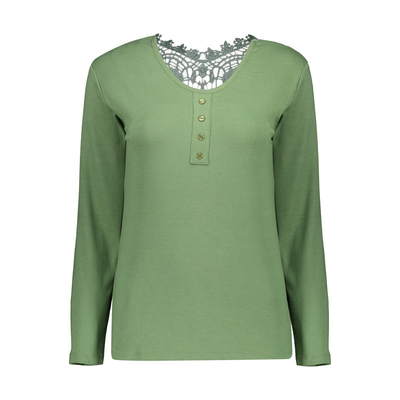 بلوز آستین بلند زنانه مدل پشت گیپور کد 110303.4