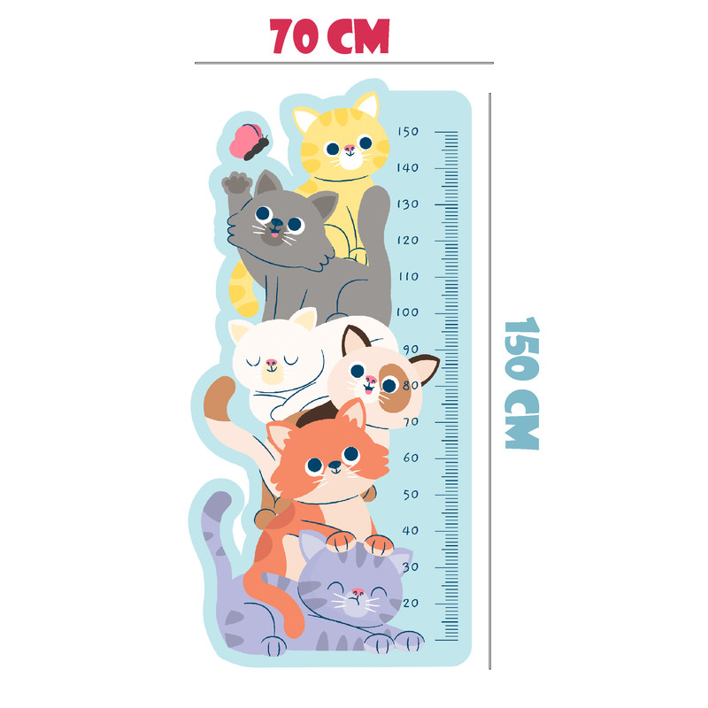 استیکر اندازه گیری قد کودک مدل گربه های بازیگوش