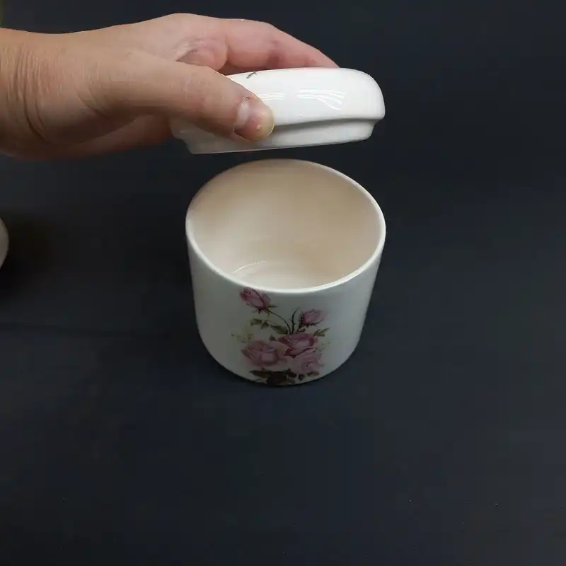 قندان سرامیکی طرح گل رز رویایی کد 1