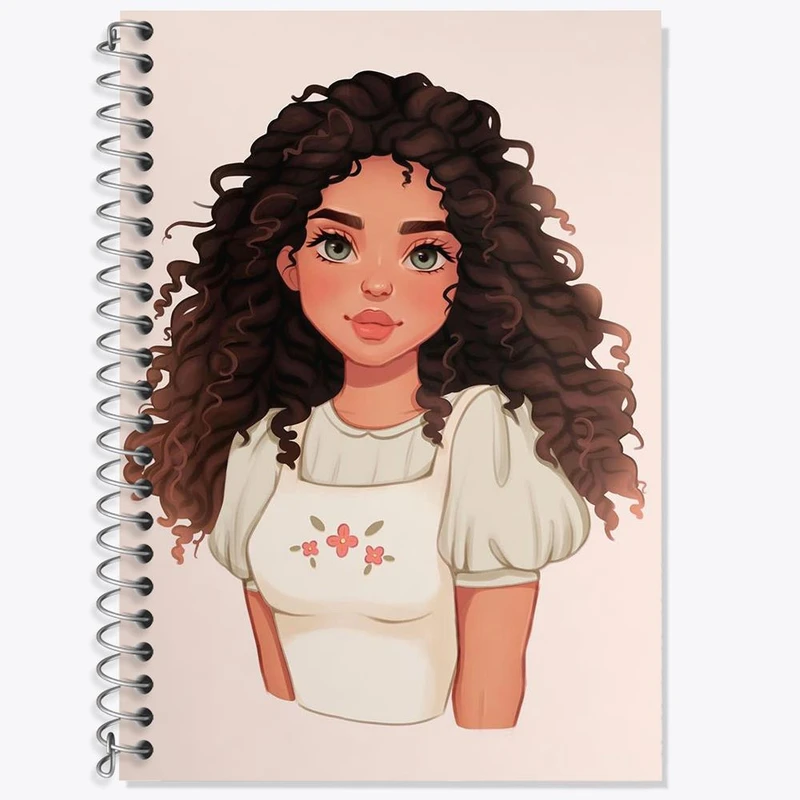 دفتر زبان 50 برگ خندالو مدل دو خط طرح دخترانه کد 25654