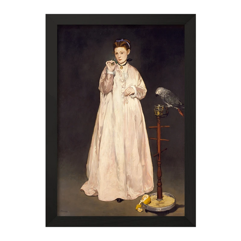 تابلو خندالو مدل نقاشی بانوی جوان اثر ادوار مانه در سال 1866 کد F12147