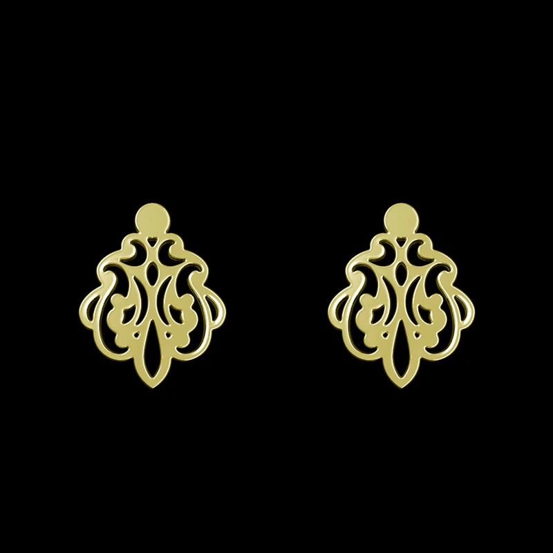 گوشواره طلا 18 عیار زنانه مدوپد مدل اسلیمی کد GA1-15309