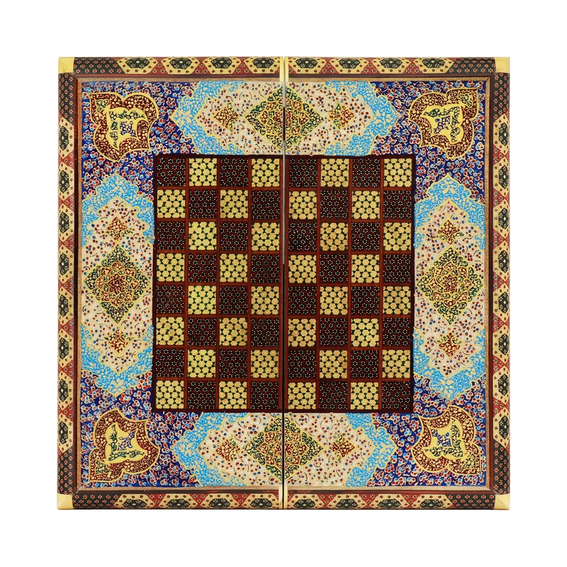 صفحه شطرنج خاتم کاری فراز هنر مدل نقاشی اسلیمی کد 5-40