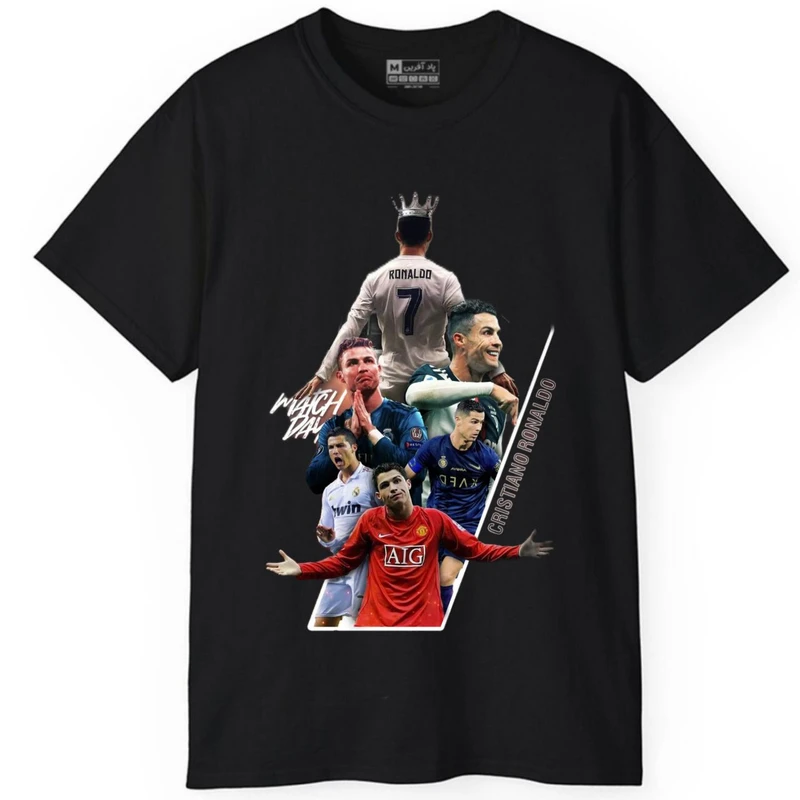 تی‌شرت آستین کوتاه مردانه پاد آفرین مدل فوتبالی کریستیانو رونالدو کد 984