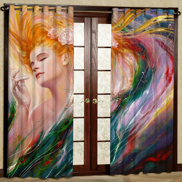 پرده پانچی مدل مخمل کد 6021 سایز 280x140 سانتی متر