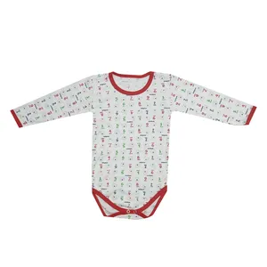 بادی آستین بلند نوزادی مدل عروسکی رنگ قرمز