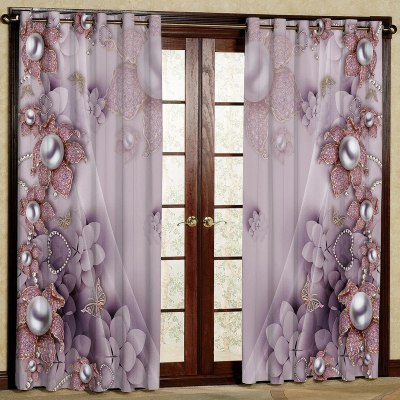 پرده مدل طرحدار مرواریدی مخمل پانچی کد 4070 سایز 200x140 سانتی متر