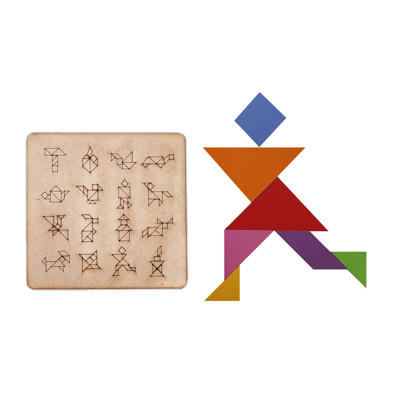 پازل آموزشی طرح تانگرام مدل فروردین بسته 2 عددی