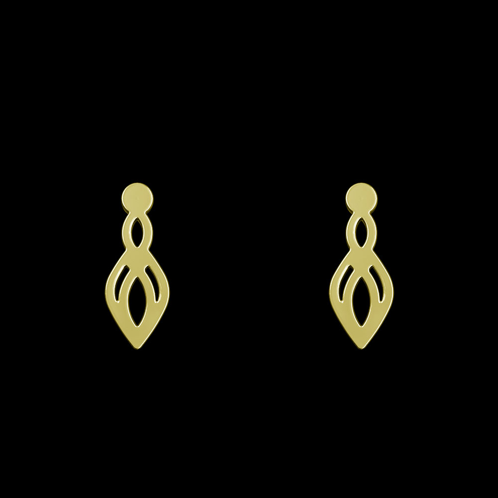 گوشواره طلا 18 عیار زنانه مدوپد مدل هندسی کد GA1-10119