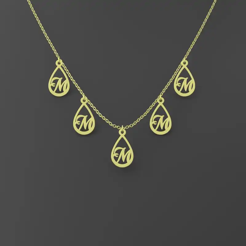 گردنبند طلا 18 عیار زنانه مدوپد مدل حرف M کد RNA11236