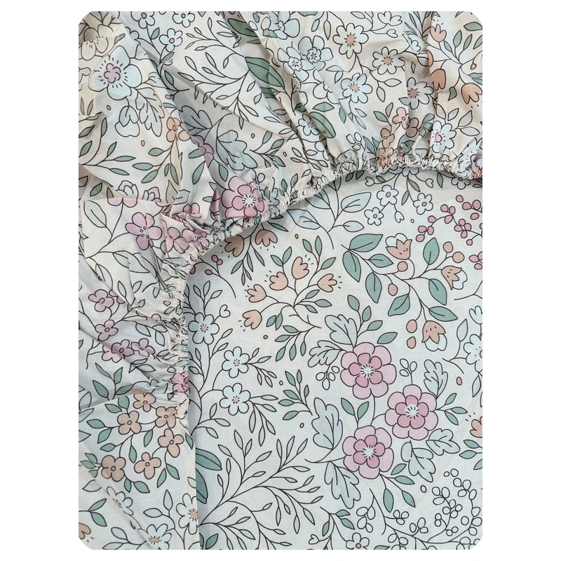 ملحفه کتان نخ پانیذ پود مدل دیبا کد P115 یک نفره سایز 200x90 سانتی‌متر