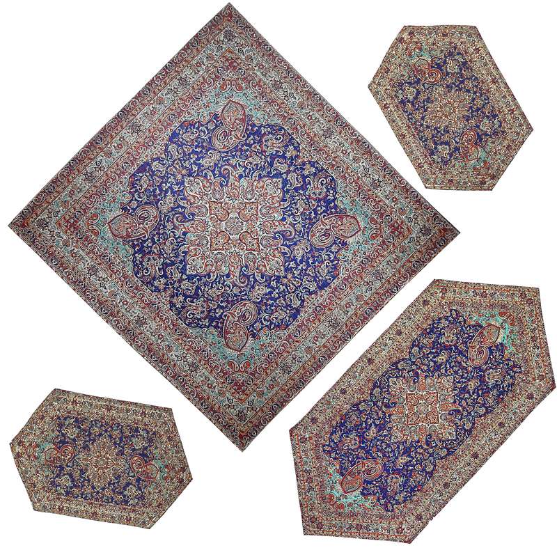 ست 4 تکه رومیزی ترمه مدل هفت سین کد SRMH4-4
