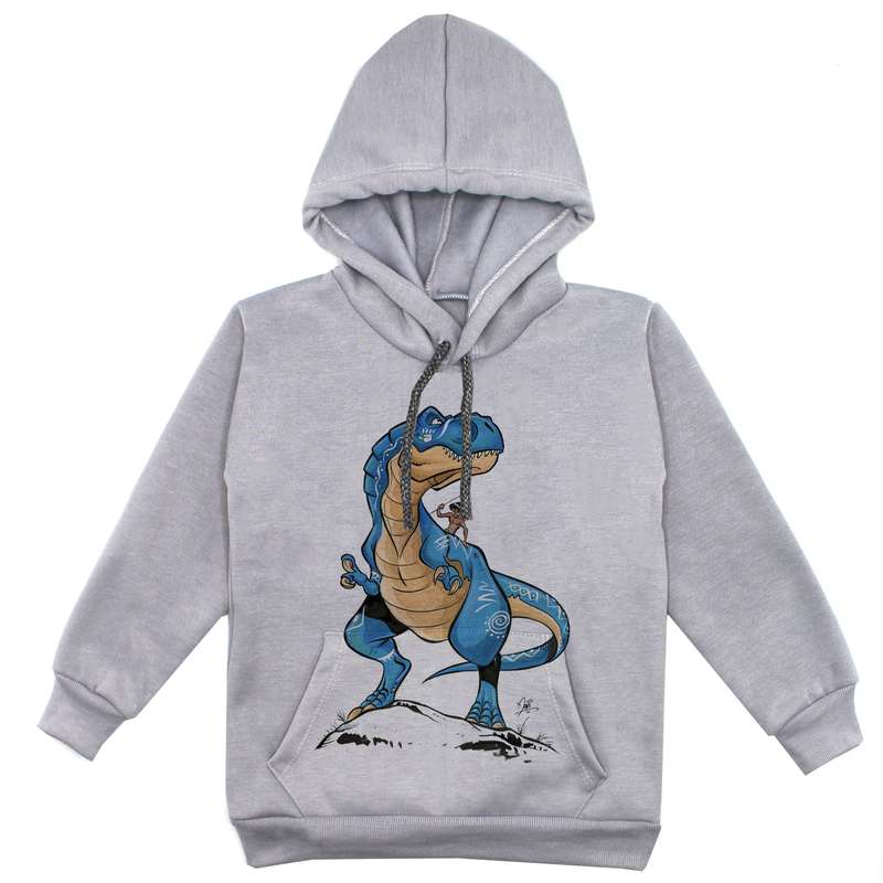 هودی پسرانه مدل دانیاسور F50 رنگ طوسی