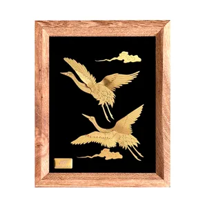 تابلو ورق طلا طرح  لک لک ها سری بامبو کد TB02