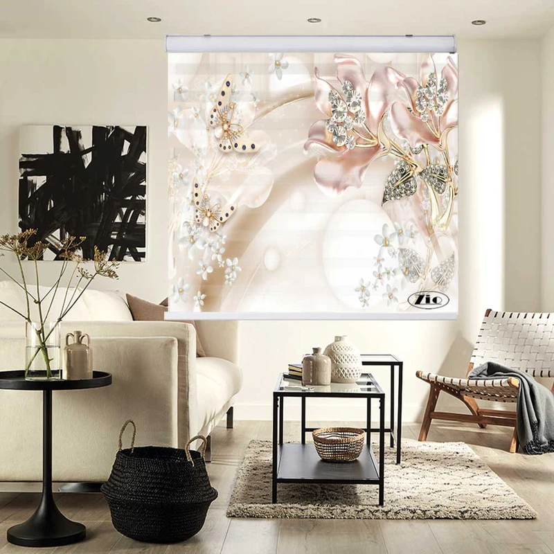 پرده زبرا زیو کد 3D1123 سایز 150x150 سانتی متر