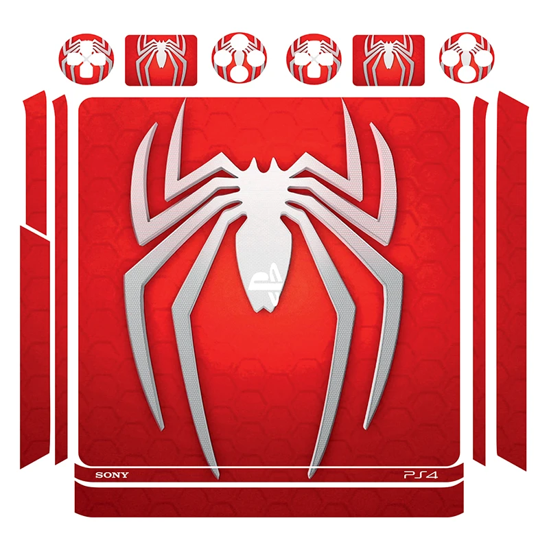 برچسب پلی استیشن 4 اسلیم توییجین وموییجین مدل spider man 03 مجموعه 14 عددی
