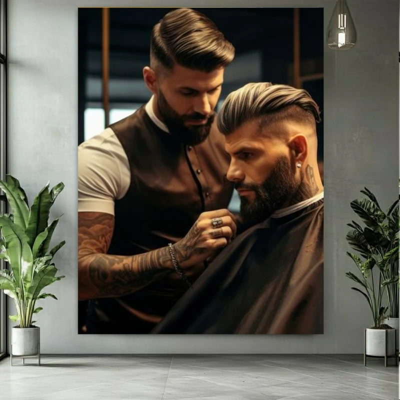 پوستر طرح آرایشگاه مردانه مدل چهره فشن کد BK24909