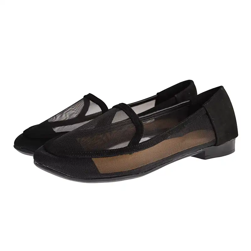 کفش زنانه مدل 159012133 پنجه باریک رنگ مشکی سفید