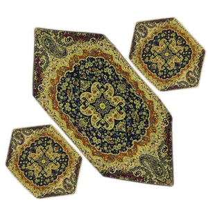 ست 3 تکه رومیزی ترمه مدل دیبا کد BL85-45