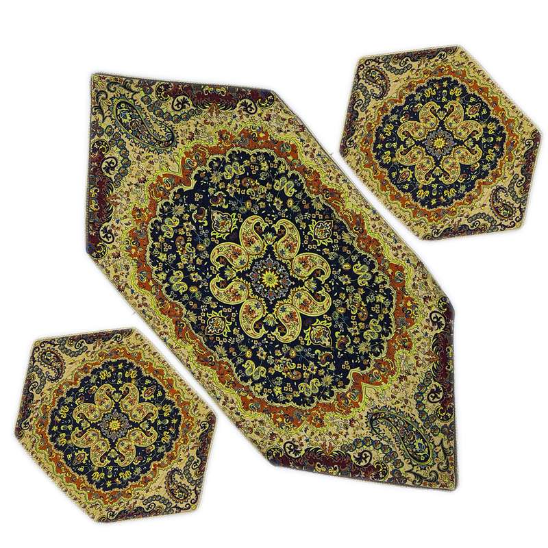 ست 3 تکه رومیزی ترمه مدل دیبا کد BL85-45