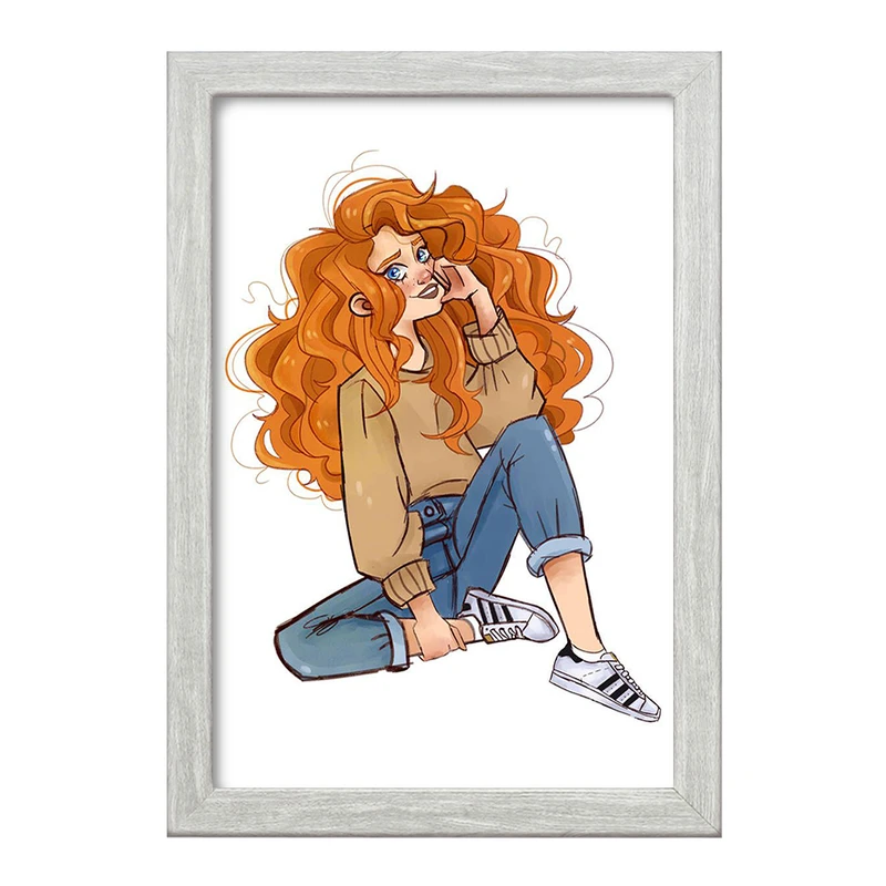 تابلو خندالو طرح دختر مو فرفری کد 28793